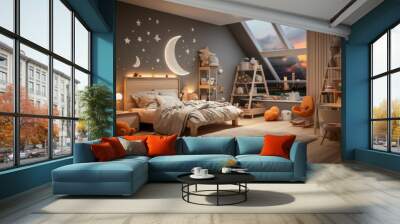 child bedroom with play area,table,pillow,toys Wall mural