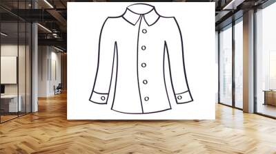 Long sleeve dress shirt isolated doodle line sketch vector illustration Wall mural