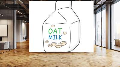 Oat milk carton isolated vector illustration Wall mural