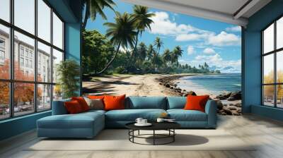 beach side view road and tree  Wall mural