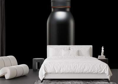 black water bottle isolated Wall mural