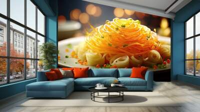 Carrot being spiralized  Wall mural