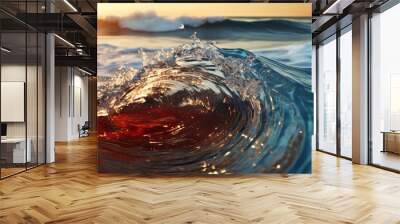 Chrome Waves Background  Wall mural