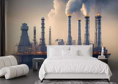 floating industrial power plant Wall mural