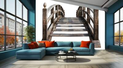 Footbridge isolated on transparent background Wall mural