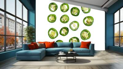 Jalapeno peppers isolated on white background Wall mural