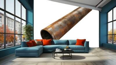 Metal pipe isolated on transparent background Wall mural