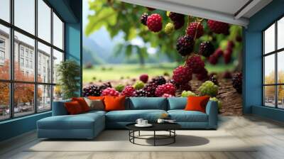 mulberry fruit looking nice  Wall mural