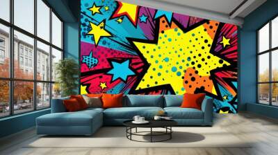 Abstract pop art background abstract comics background abstract backgrounds colorful background Wall mural