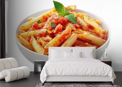 Pasta with tomato sauce isolated on transparent background Wall mural