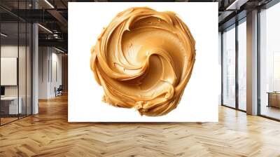 Peanut butter stroke isolated on transparent background Wall mural