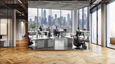 blurred Silhouette of business people in office, meeting room, building, lobby. blurred background. concept.	 Wall mural