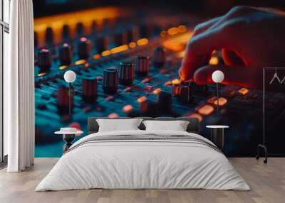 Dynamic Mixing Console in Action Wall mural