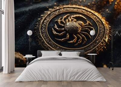 Golden Spider Emblem Wall mural