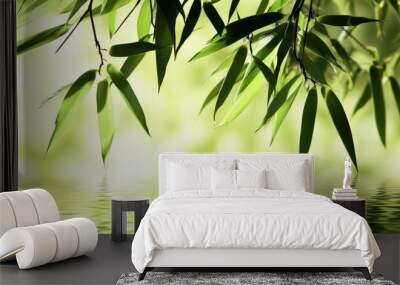 Tranquil Bamboo Reflections Wall mural