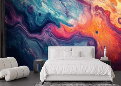 Vibrant Abstract Swirls Wall mural