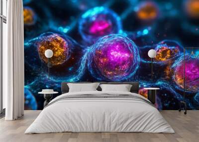 Vibrant Cellular Network Wall mural