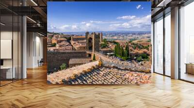 Montalcino Tuscany Italy - Medieval Castle with fortified walls and towers Wall mural