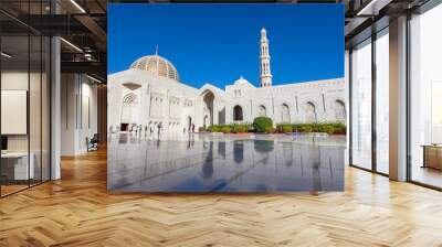 Sultan Qaboos Grand Mosque exterior during sunny day. Sultanate of Oman. Wall mural