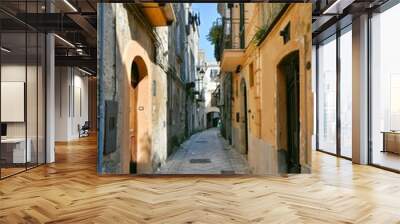 A narrow street in Sant'Agata de 'Goti, a medieval village in the province of Benevento in Campania, Italy. Wall mural