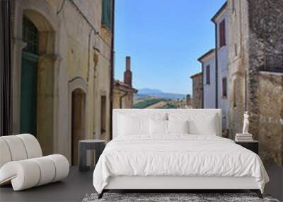 The alleys, squares and streets of the village of Zungoli, in southern Italy Wall mural