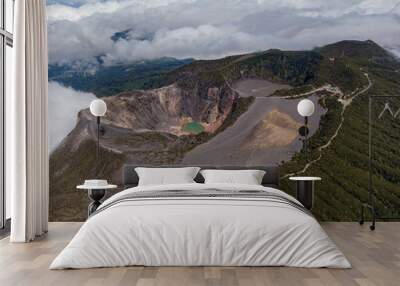 Beautiful aerial view of the Irazu Volcano in Costa Rica  Wall mural