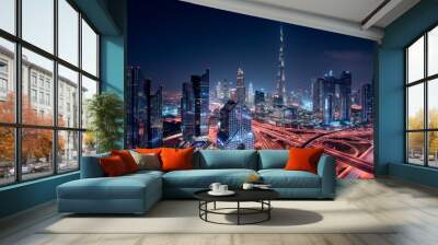 Dubai night Wall mural