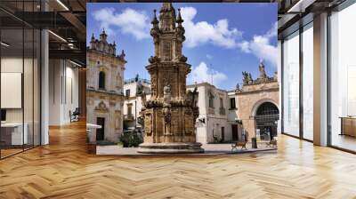 Piazza Salandra, located in Nardò (Puglia, Italy),is a true gem of Baroque architecture. This space represents the beating heart of the city,surrounded by historic buildings and charming atmosphere Wall mural