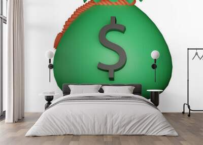 3d money bag
 Wall mural