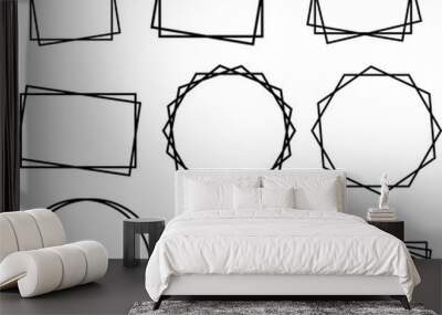 circle and square outline frames 9 different designs eps vector  Wall mural