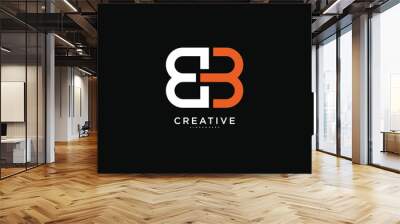 EB letter logo design. Creative E B letter icon. Premium Vector Wall mural