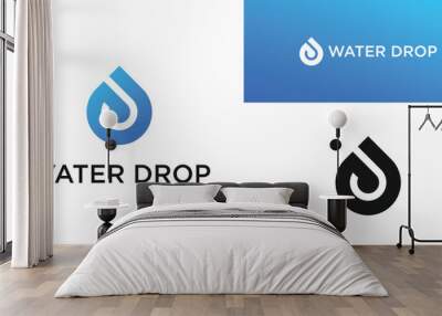 Water drop logo design with a simple and minimalist template. Premium Vector Wall mural