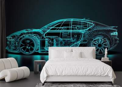 future car scanning and auto data analysis Wall mural