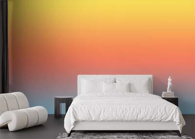 Abstract combination of yellow , orange, pink and blue solid color linear gradient background on the horizontal frame Wall mural