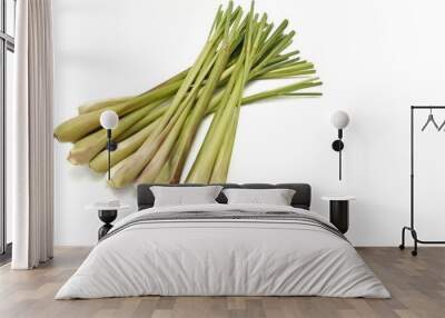 Lemongrass isolated on white, top view Wall mural