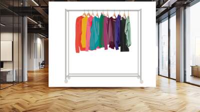 clothes rail. vector shop display  element.  Wall mural