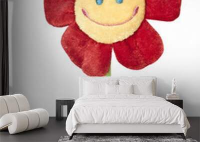 Colorful happy flower isolated on white Wall mural