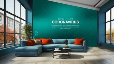 3D Illustration of coronavirus cell background template vector. Wall mural