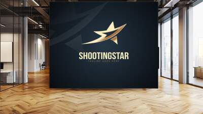 Modern and Luxury Shooting star design logo or icon template with gold color effects Wall mural