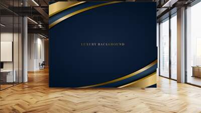 Luxury Navy Blue Background With a golden color combination, perfect for templates, brochures, business cards, banners or wallpapers. elegant design. Wall mural