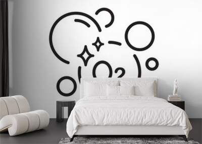 oxygen molecule icon, O2 model, clean air concept, thin line symbol isolated on white background, editable stroke eps 10 vector illustration. Wall mural