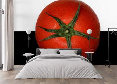 An isolated tomato with black and white background. Lifestyle living concept. Wall Decoration. T-shirt printing Wall mural