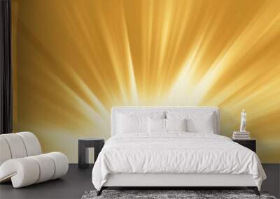 Abstract background. Magic light with gold burst. Gold light Wall mural