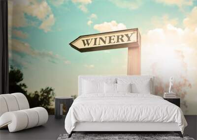 winery sign, vintage Wall mural