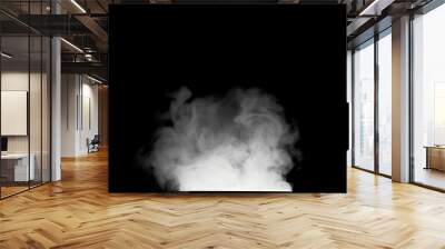 White isolated smoke on black background Wall mural