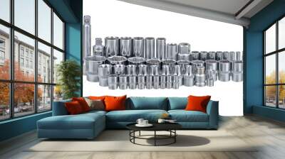 Set of hex sockets on white background. Wall mural