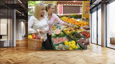 two women on the fruit market Wall mural