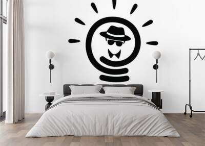 Vector illustration of people on the light bulb logo sign  Wall mural