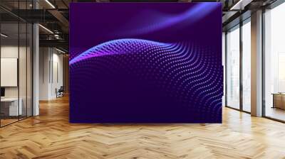 particle stream. purple background with many glowing particles. information technology background. 3 Wall mural