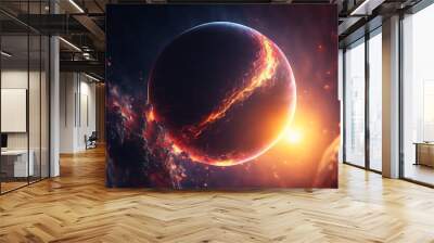 惑星 銀河 宇宙 ブラックホール 星 衛星 太陽 暗黒 Wall mural